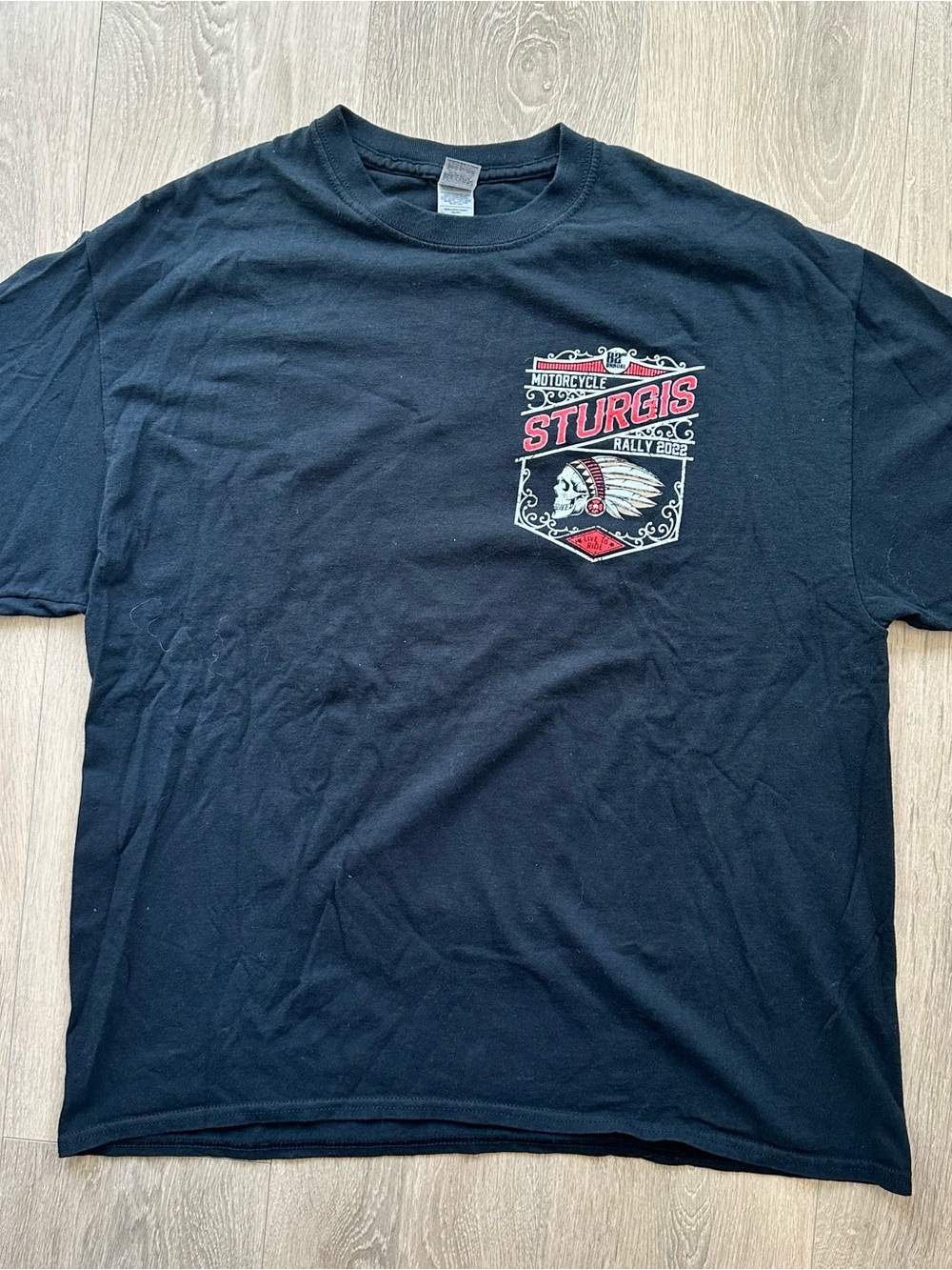 Sturgis 2022 Motocycle Rally Graphic Short Sleeve Tee in Black Size XL